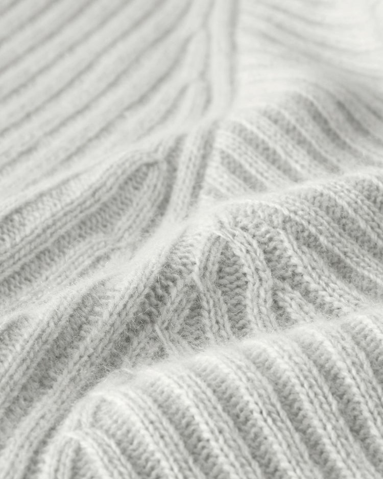カシミヤ混・アシメリブ編みセーター 詳細画像 ライトグレー 5