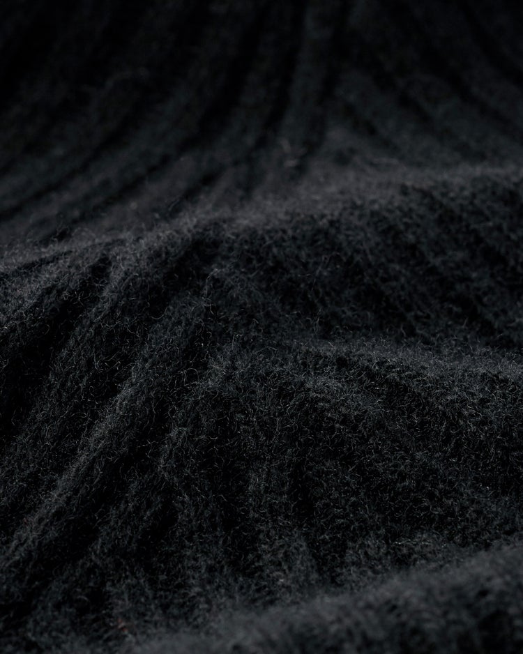 カシミヤ混・アシメリブ編みセーター 詳細画像 ブラック 2