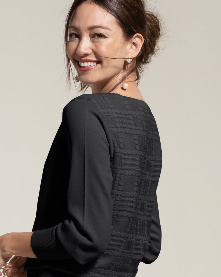 バックレース・ニットプルオーバー 詳細画像 ブラック 2