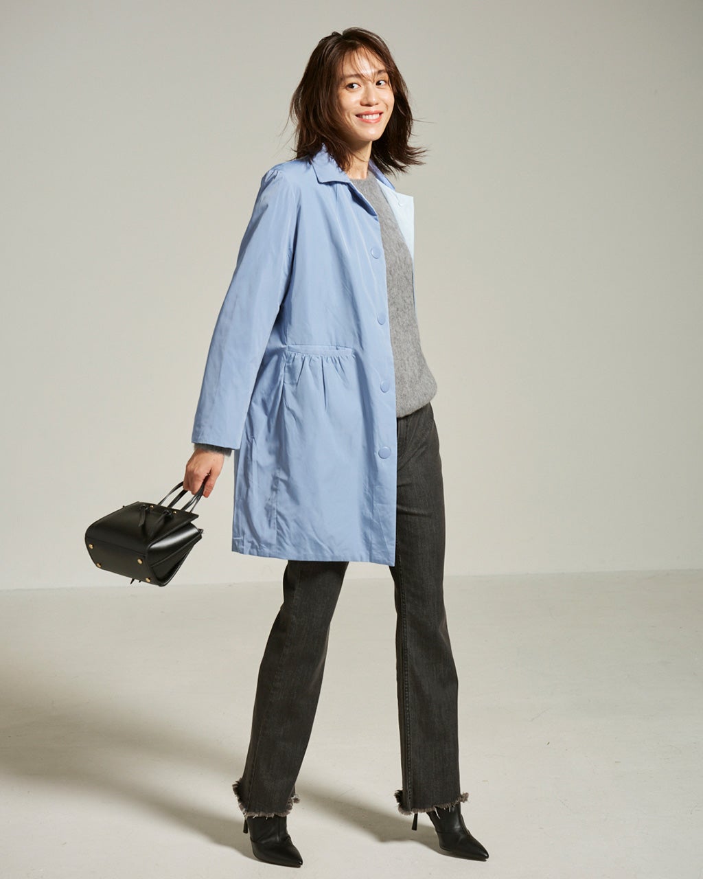 マジカルサーモ・リバーステンカラーコート/40代50代からのレディース