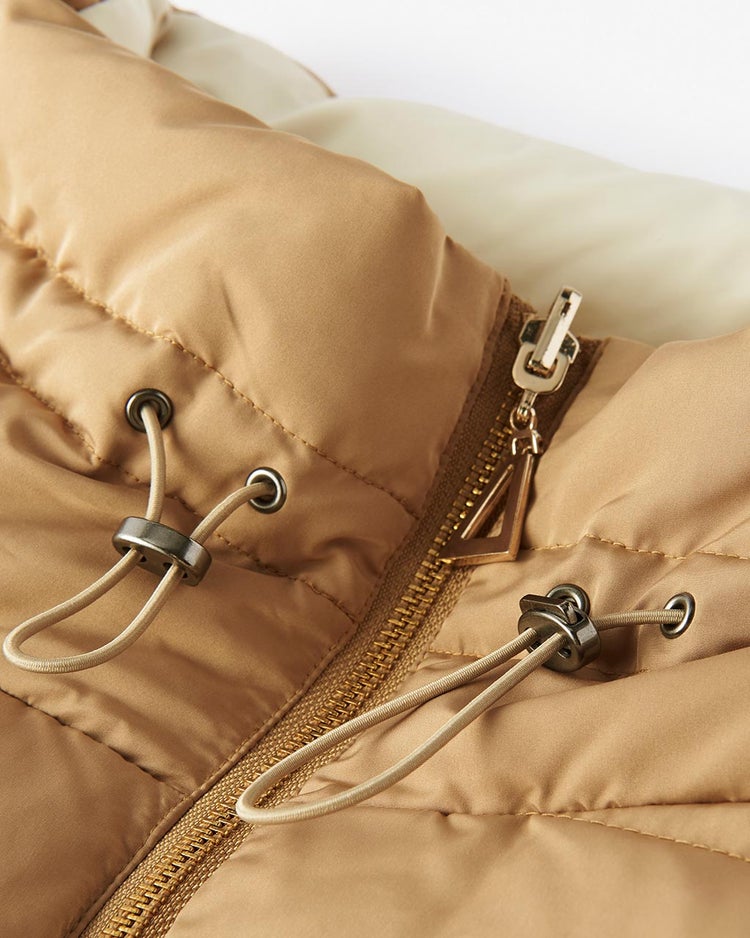 ジップアップダウン・リバーシブル/無地 詳細画像 ベージュ&times;ホワイト 4