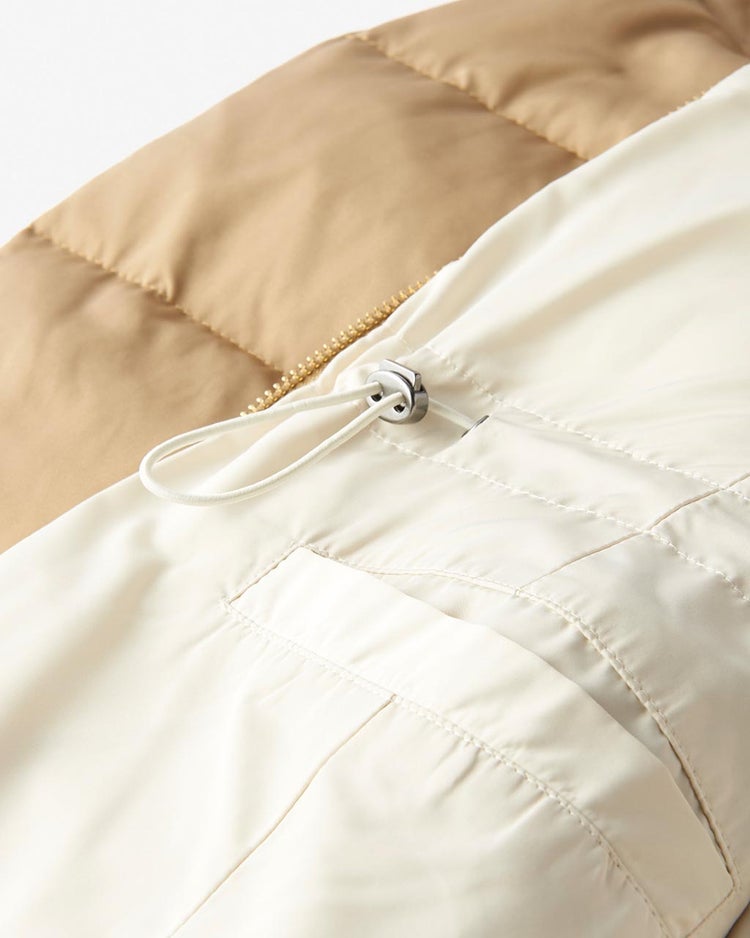 ジップアップダウン・リバーシブル/無地 詳細画像 ベージュ&times;ホワイト 5