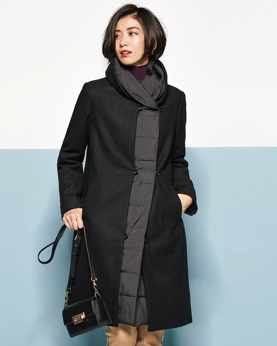 ウール＆キルティング・ドッキングコート