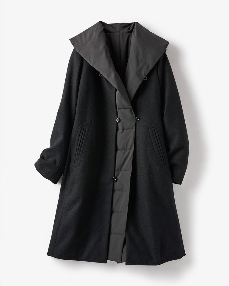 ウール＆キルティング・ドッキングコート 詳細画像 ブラック 8