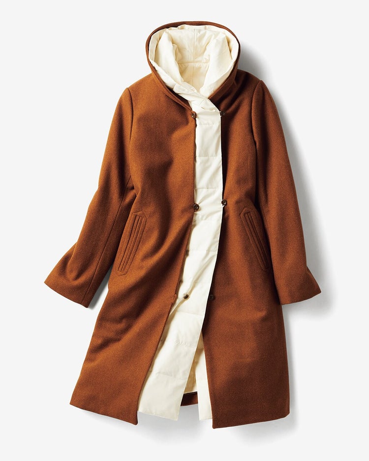 ウール＆キルティング・ドッキングコート 詳細画像 キャメル 9