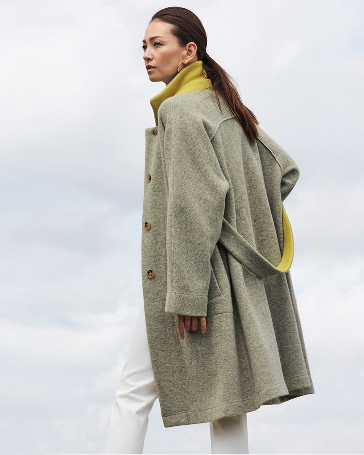 アンゴラニット・ダブルフェイスコート 詳細画像 グレー 1