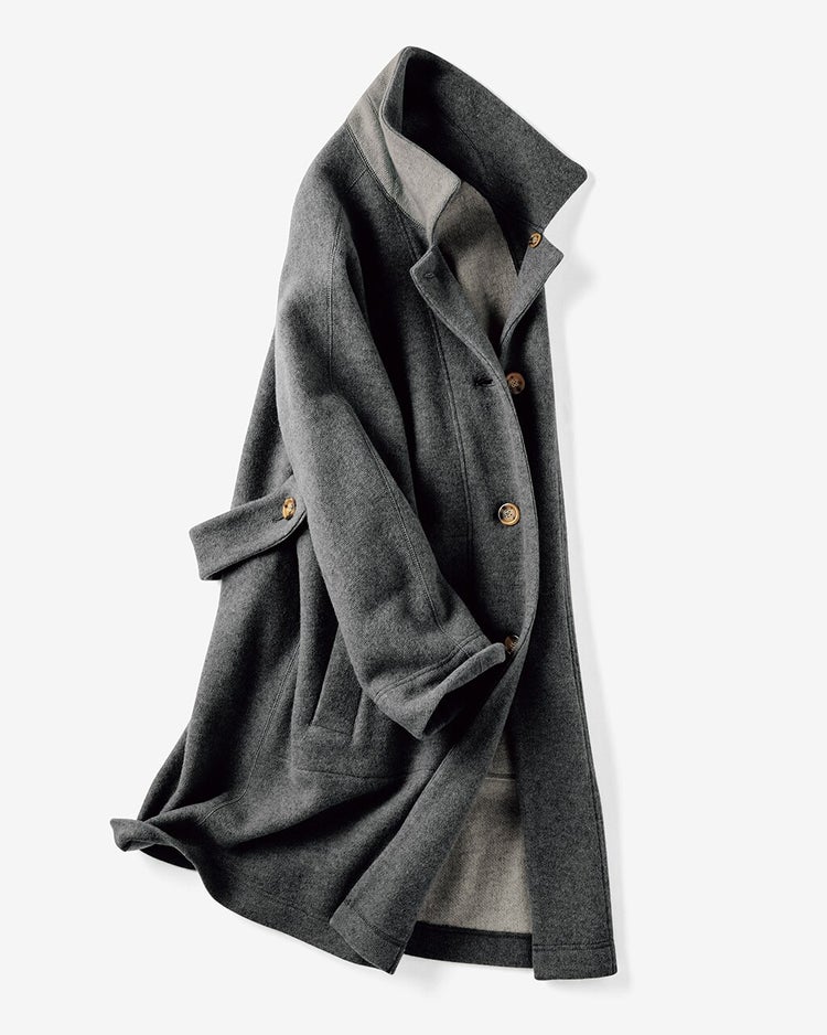 アンゴラニット・ダブルフェイスコート 詳細画像 チャコール 4