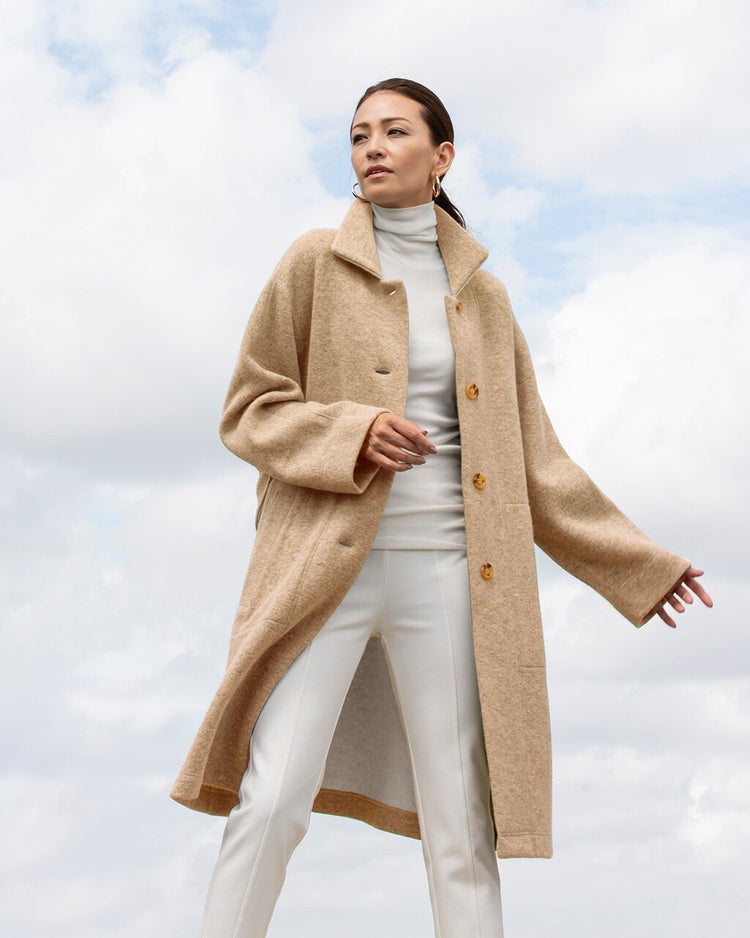 アンゴラニット・ダブルフェイスコート 詳細画像 ベージュ 1