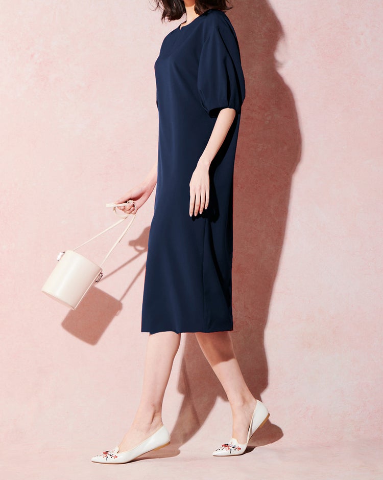 ライトWクロス・コクーンワンピース 詳細画像 ミッドナイトブルー 1