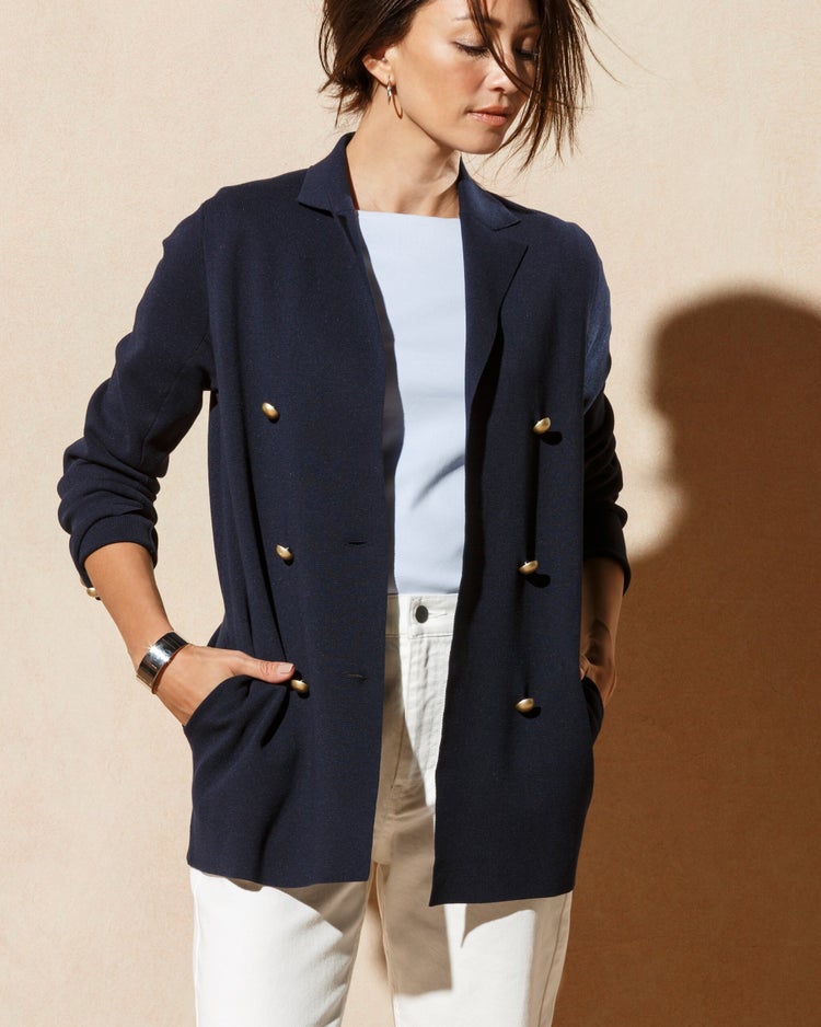 コットンミラノ・ジャケット/普通丈 詳細画像 ミッドナイトブルー 2