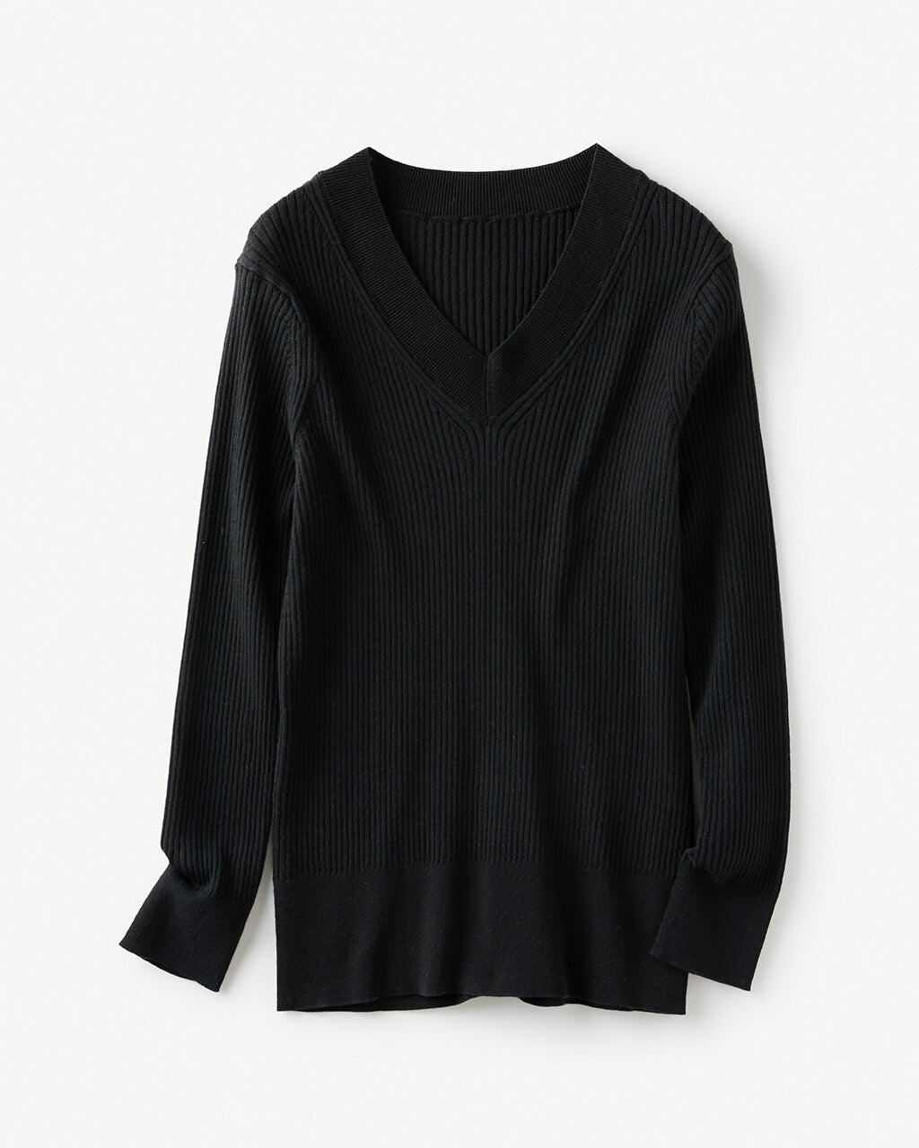 コットンニット・Vネックセーター/40代50代からのレディース・メンズ