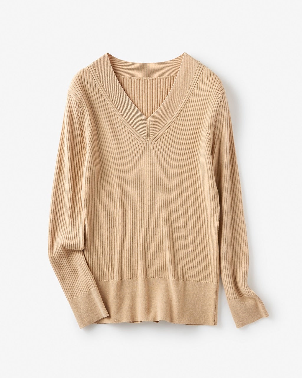 コットンニット・Vネックセーター/40代50代からのレディース・メンズ