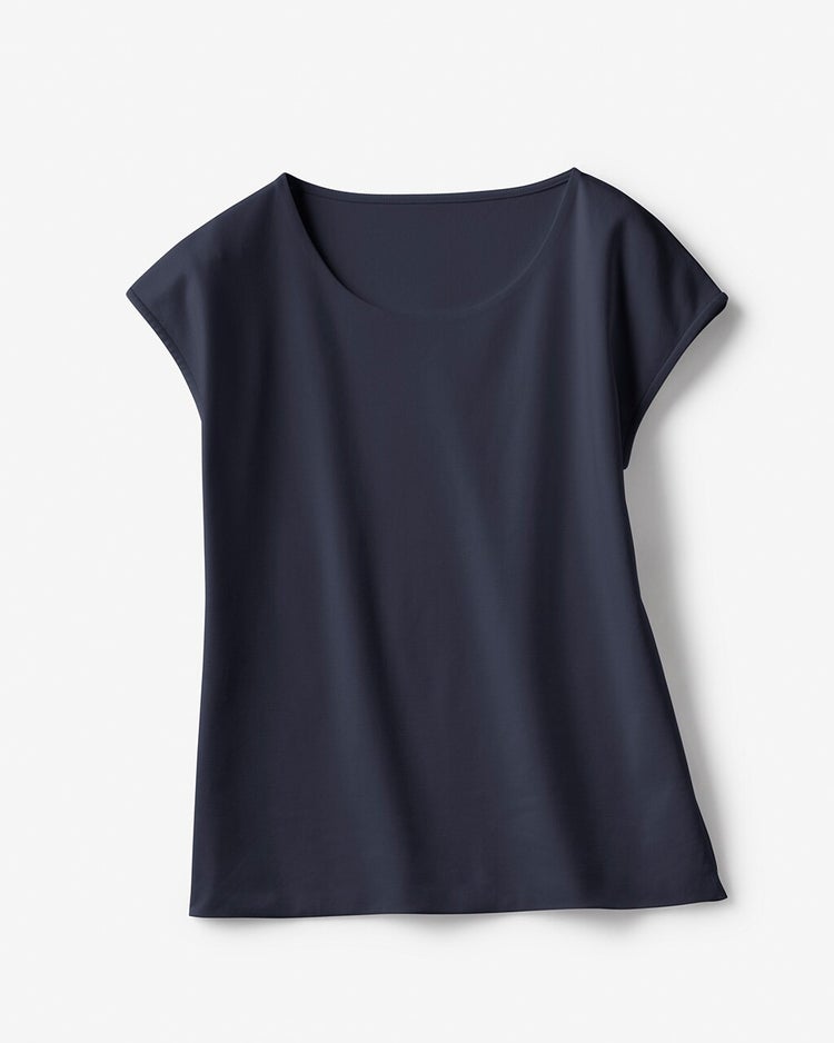 ジュエルネック／フレンチ袖・ドゥクラッセTシャツ 詳細画像 ミッドナイトブルー 3