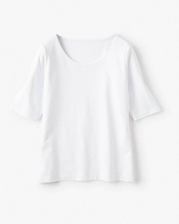 ジュエルネック／５分袖・ドゥクラッセTシャツ 詳細画像 ホワイト 3