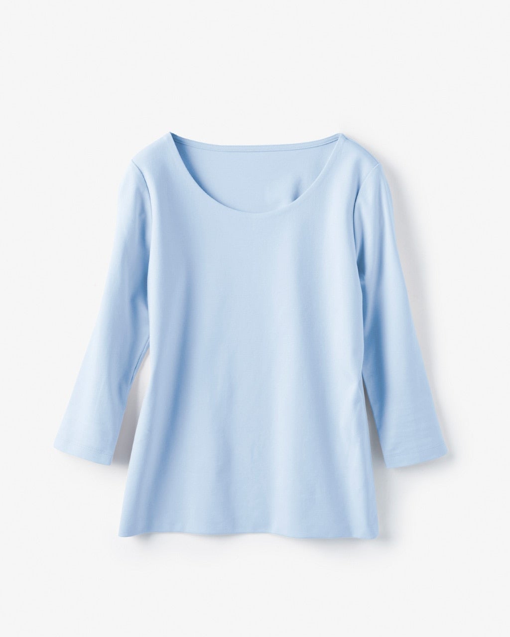   ジュエルネック 七分袖 ミドル丈 フィット ドレス ジュエルネック／7分袖・ドゥクラッセTシャツ/40代50代からの