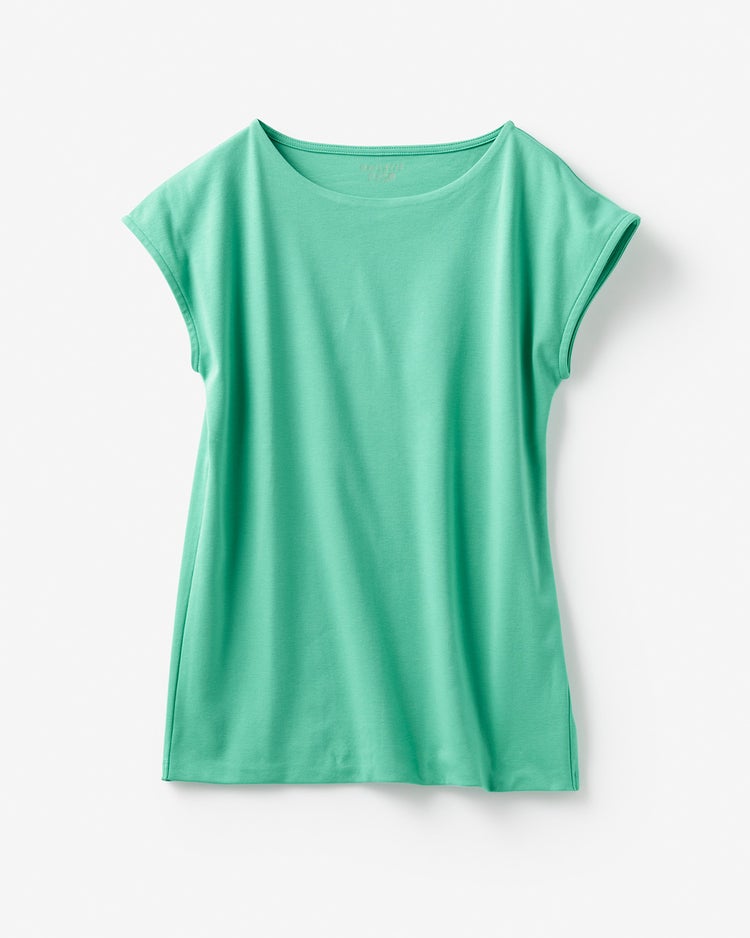 ボートネック／フレンチ袖・ドゥクラッセＴシャツ（58cm丈) 詳細画像 ライトグリーン 4