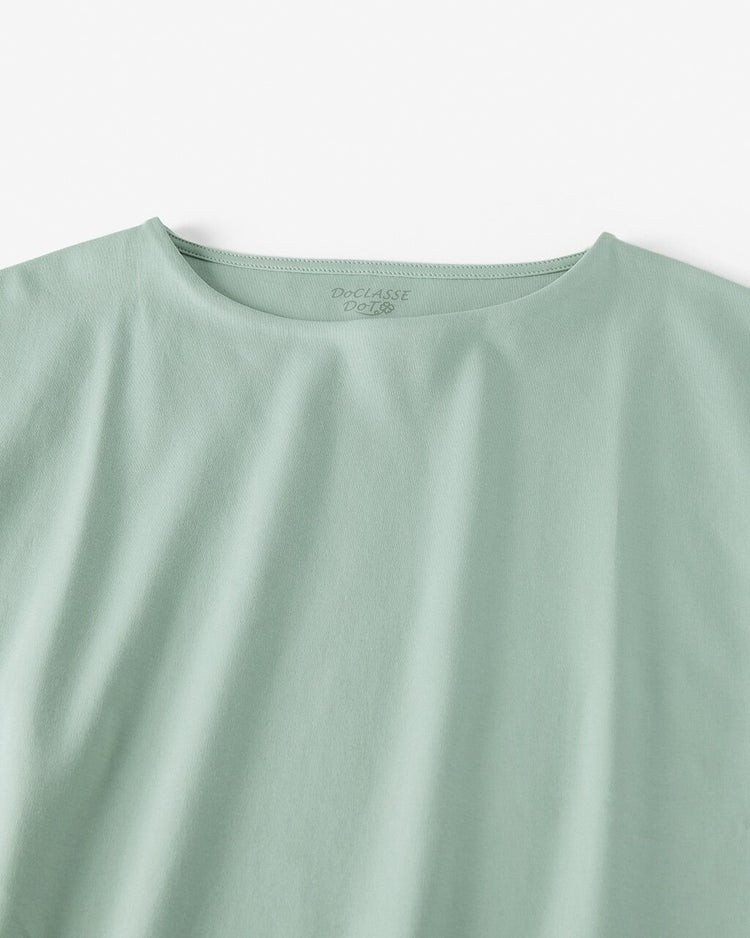 ボートネック／フレンチ袖・ドゥクラッセＴシャツ（58cm丈) 詳細画像 グリーングレー 2
