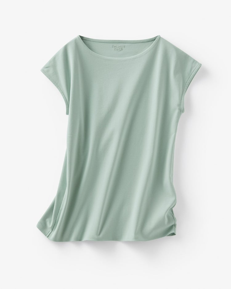 ボートネック／フレンチ袖・ドゥクラッセＴシャツ（58cm丈) 詳細画像 グリーングレー 4