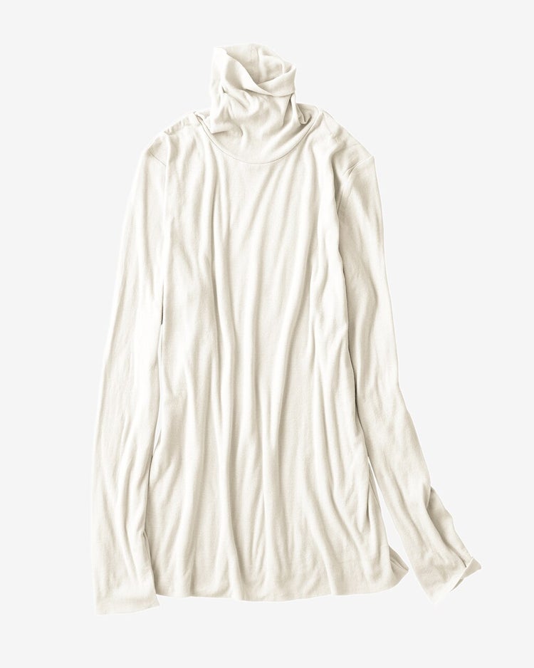 コットンダブルガーゼ・タートル（袖二重） 詳細画像 オフホワイト 1