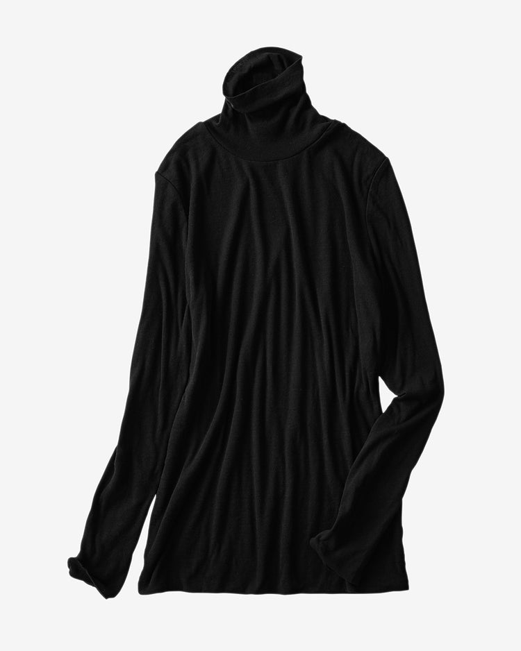 コットンダブルガーゼ・タートル（袖二重） 詳細画像 ブラック 1
