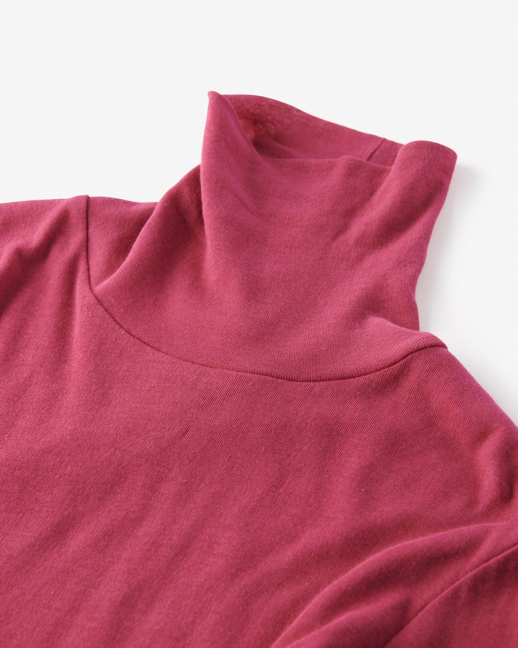 コットンダブルガーゼ・タートル（袖二重） 詳細画像 マゼンタ 2