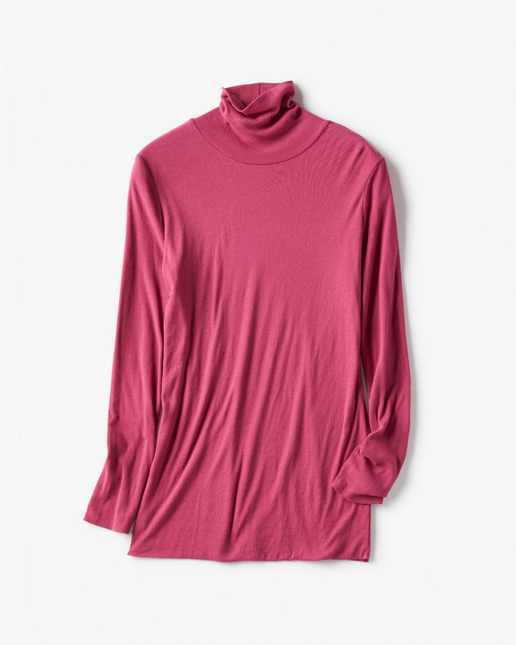 コットンダブルガーゼ・タートル（袖二重） 詳細画像 マゼンタ 4