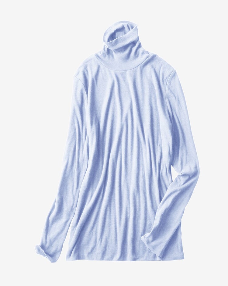 コットンダブルガーゼ・タートル（袖二重） 詳細画像 サックス 1