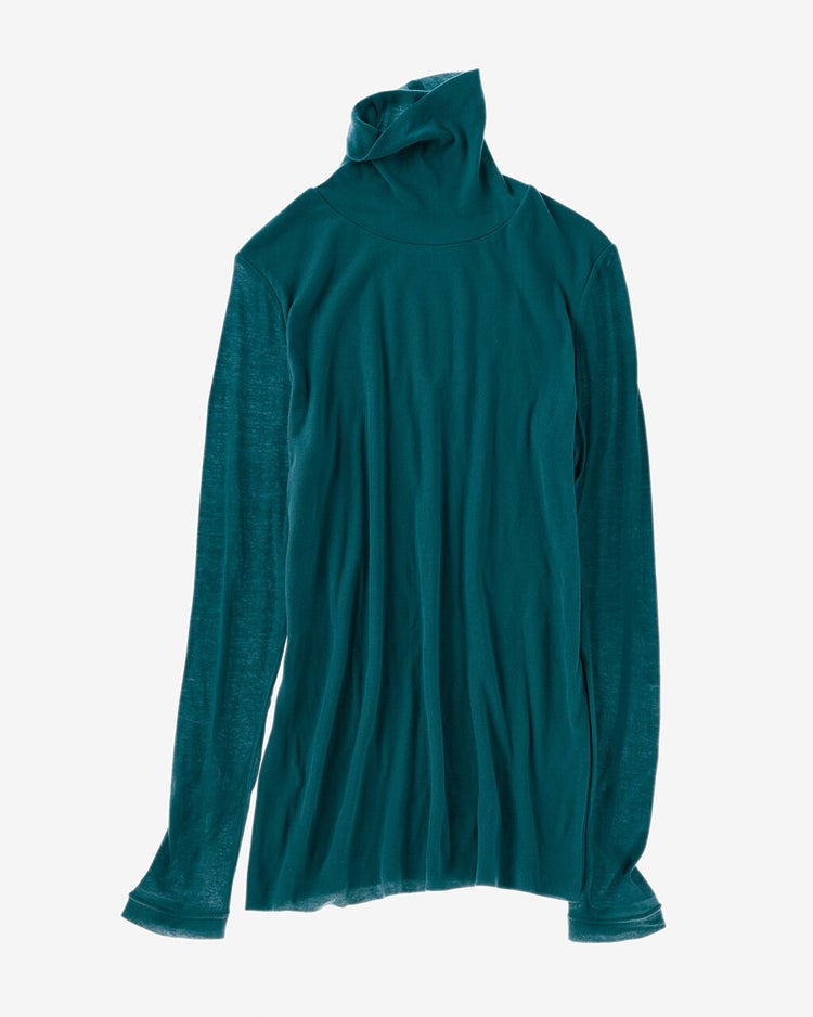 コットンダブルガーゼ・タートル（袖二重） 詳細画像 グリーン 2