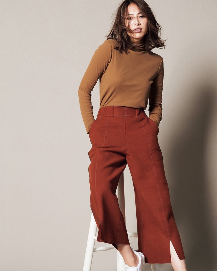 コットンダブルガーゼ・タートル（袖二重） 詳細画像 モカ 1