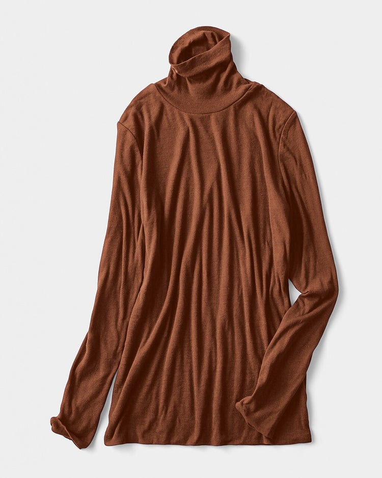 コットンダブルガーゼ・タートル（袖二重） 詳細画像 モカ 2