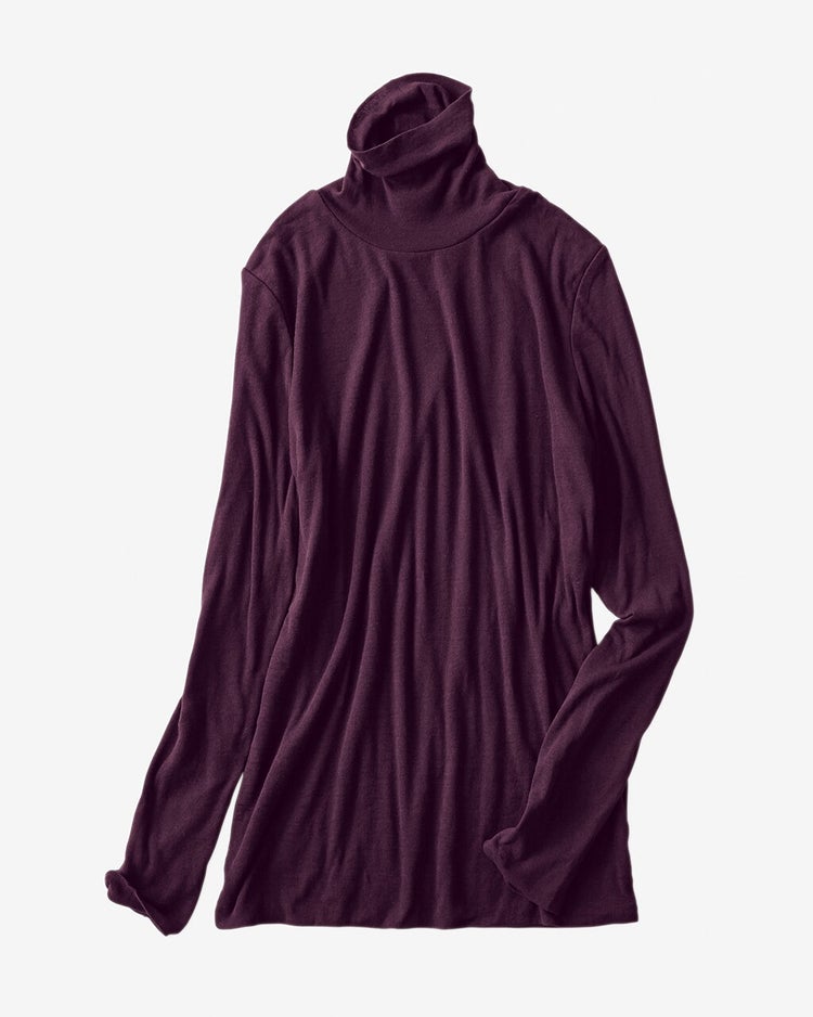 コットンダブルガーゼ・タートル（袖二重） 詳細画像 茄子紺 2