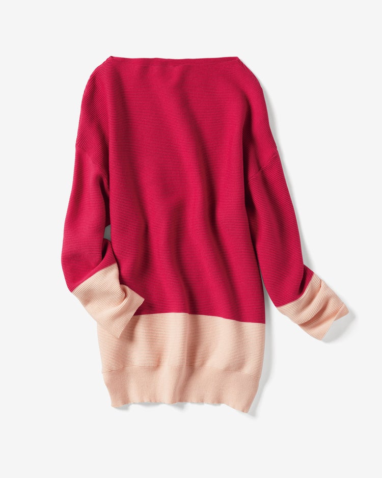 横リブ・ボートネックプルオーバー 詳細画像 ピンク・パターン 2