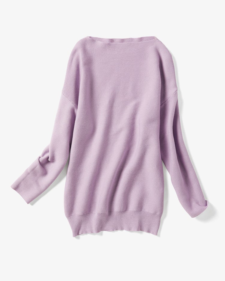 横リブ・ボートネックプルオーバー 詳細画像 ライラック 1
