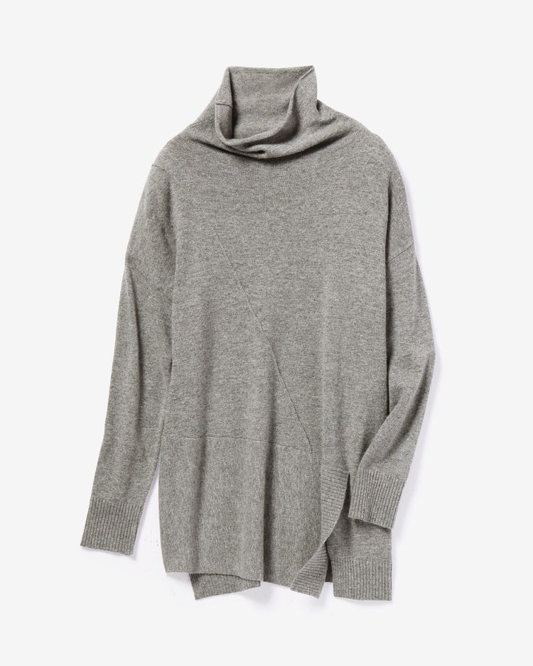 アルパカ混・アシメタートルニット 詳細画像 グレー 1