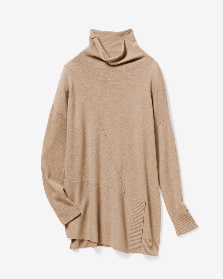 アルパカ混・アシメタートルニット 詳細画像 オートミール 1