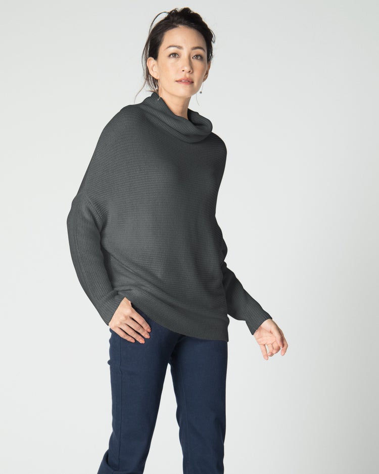 ゆるハイネック・ドルマンプルオーバー 詳細画像 チャコール 1