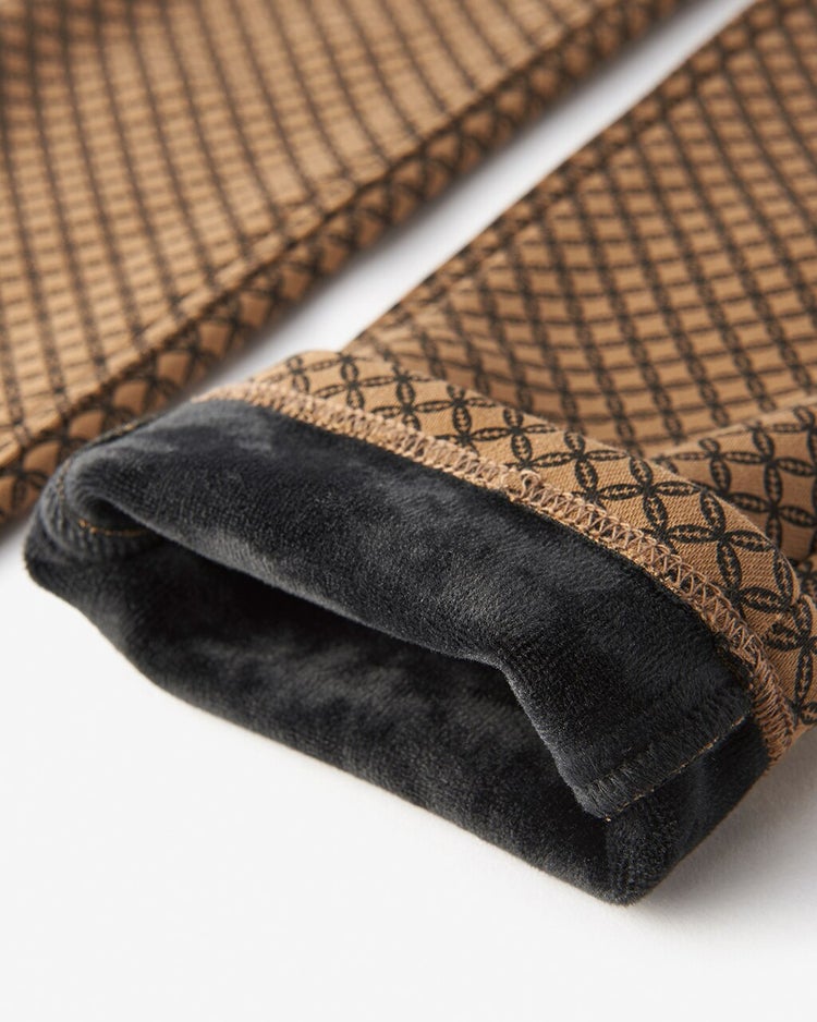 極暖ベロアタッチ・レギング 詳細画像 ブラウンパターン 2