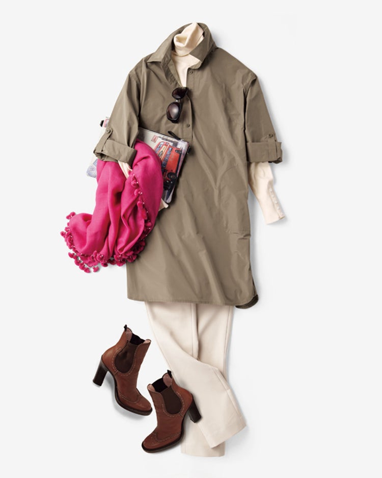 形状記憶・サックワンピース 詳細画像 ベージュ 2