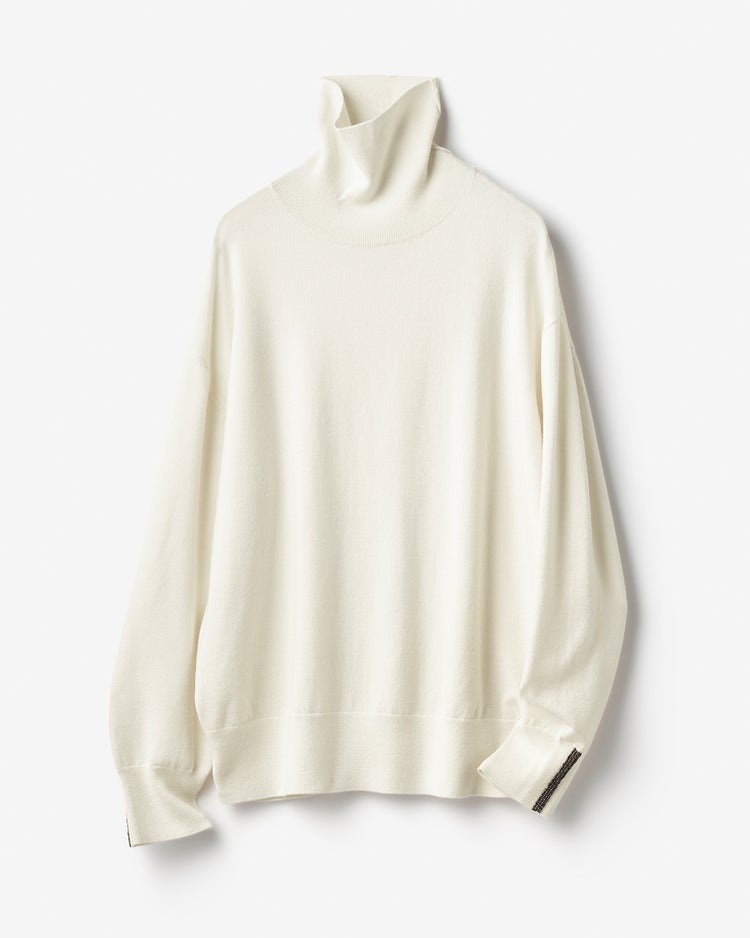 ビーズデザインカフス・タートルニット 詳細画像 ホワイト 5