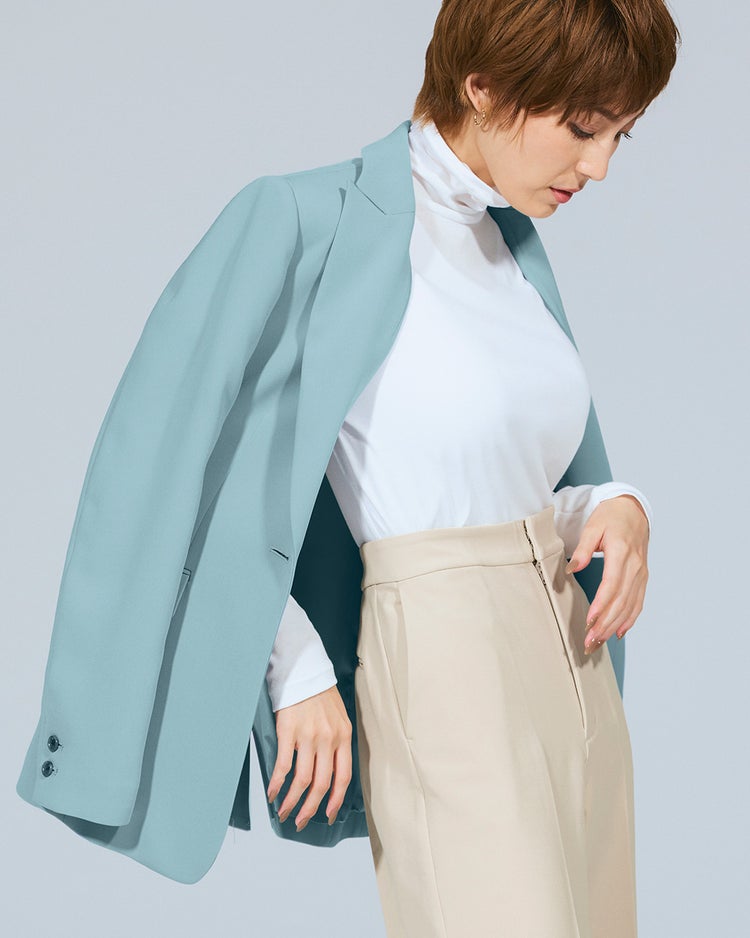 アセテートダブルクロス・スマートジャケット 詳細画像 ペールブルー 2