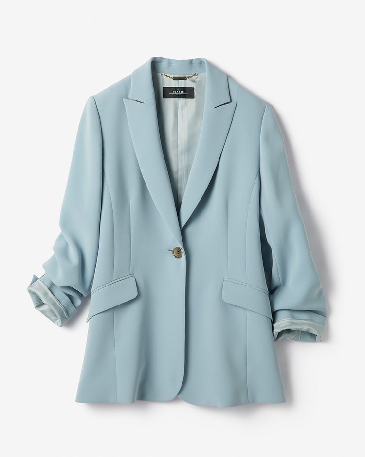 アセテートダブルクロス・スマートジャケット 詳細画像 ペールブルー 8