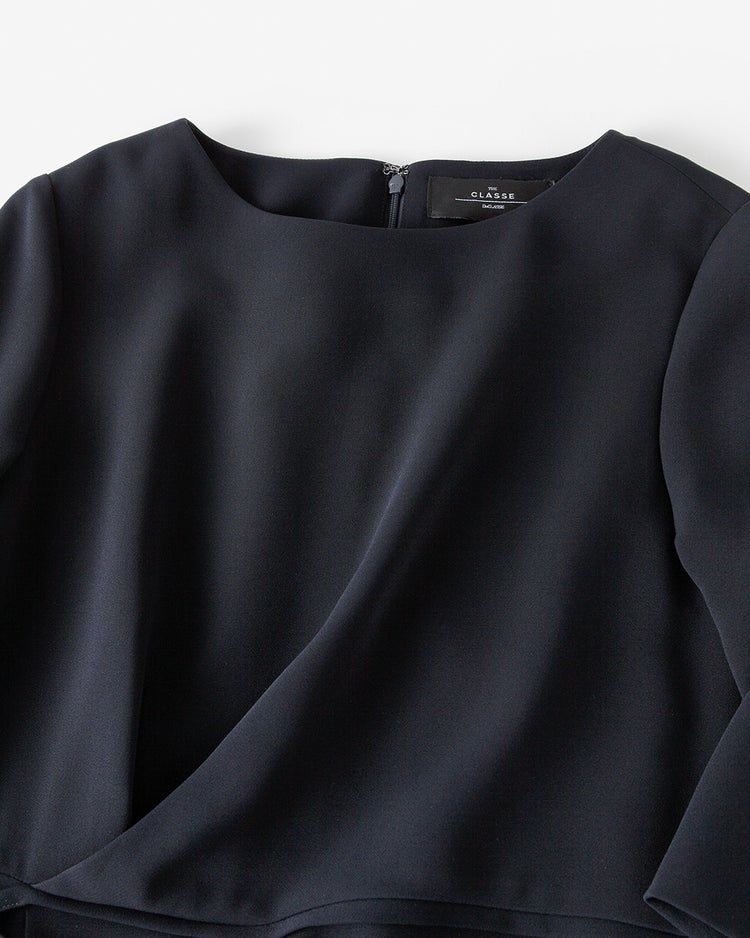 アセテートダブルクロス・タックワンピース 詳細画像 ダークネイビー 3