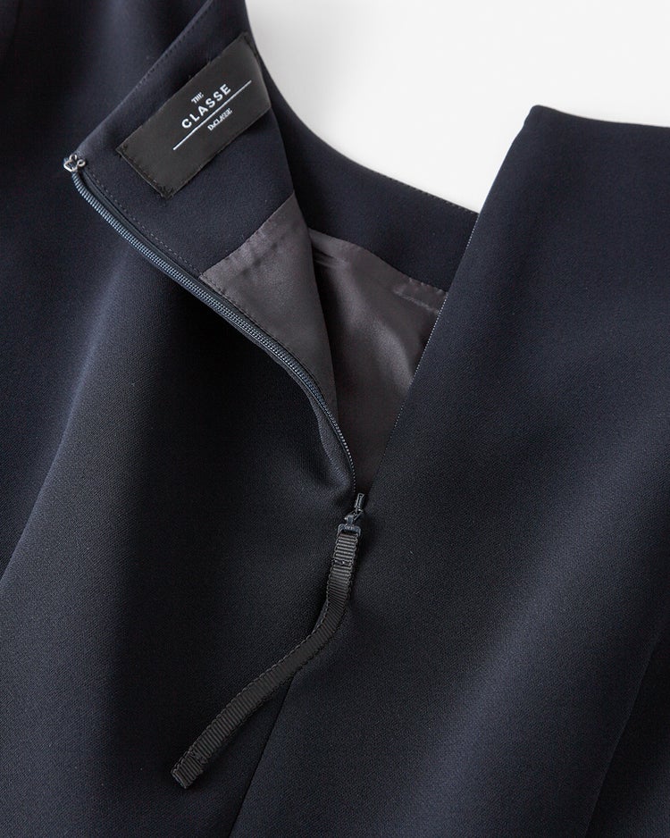 アセテートダブルクロス・タックワンピース 詳細画像 ダークネイビー 4