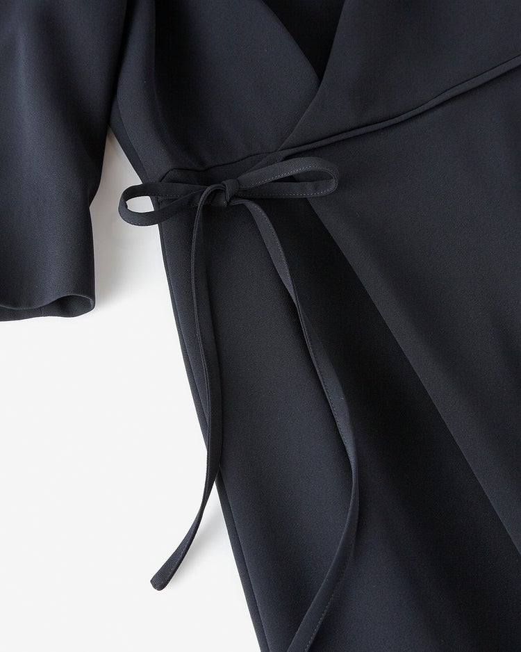 アセテートダブルクロス・タックワンピース 詳細画像 ダークネイビー 6