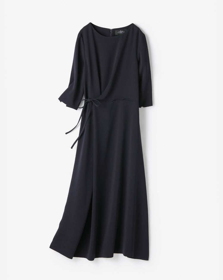 アセテートダブルクロス・タックワンピース 詳細画像 ダークネイビー 8