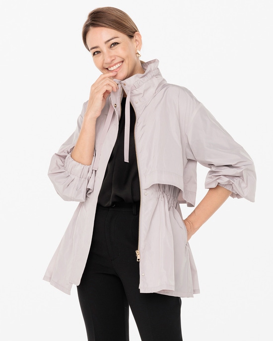 メモリータフタ・ペプラムギャザージャケット