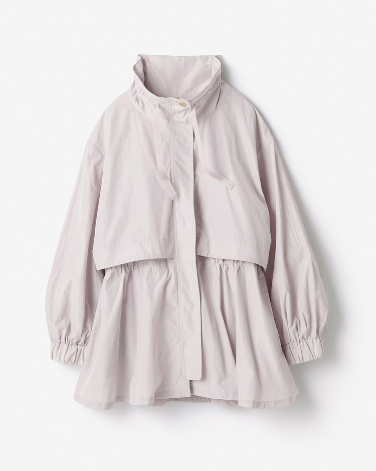 メモリータフタ・ペプラムギャザージャケット 詳細画像 ウォームグレー 10