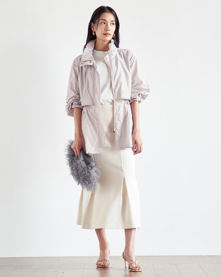 メモリータフタ・ペプラムギャザージャケット 詳細画像 ウォームグレー 5