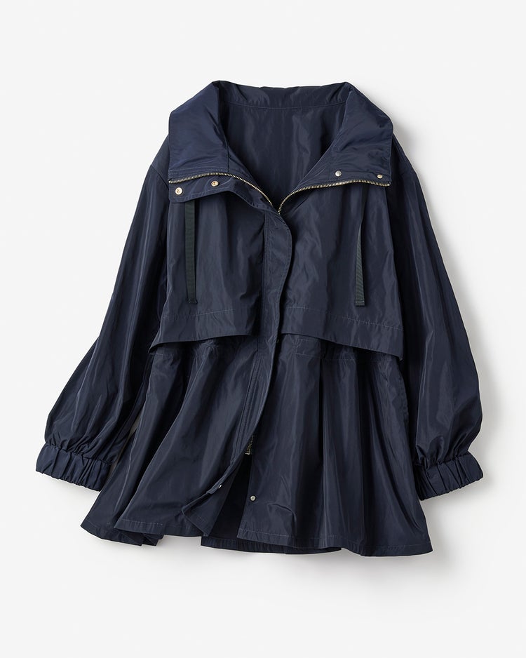 メモリータフタ・ペプラムギャザージャケット 詳細画像 ミッドナイトブルー 10