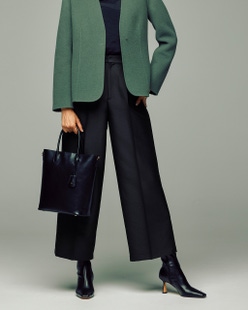 シャイニーダブルクロス・タックワイドパンツ